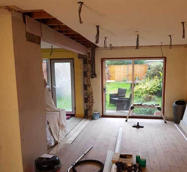 Wall removal, plaster removal